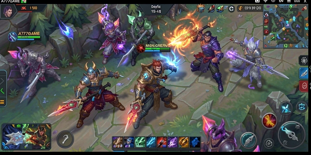 Tampilan gameplay seru di A777GAME dengan karakter kuat.