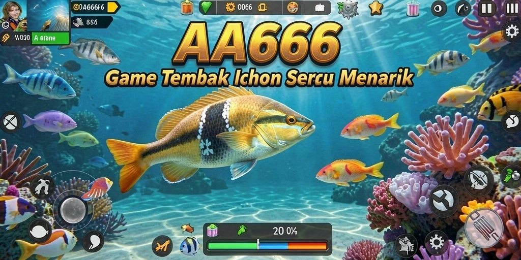 Gameplay seru Tembak Ikan di AA666 dengan berbagai karakter dan opsi senjata.