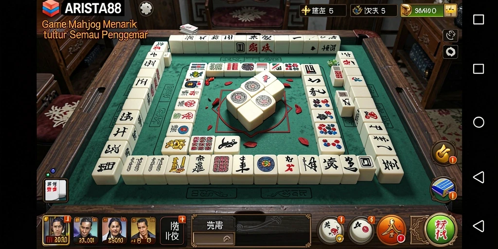 Screenshot gameplay ARISTA88 menampilkan tantangan Mahjong yang seru.