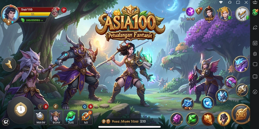 Screenshot gameplay ASIA100 menunjukkan aksi pertempuran yang mendebarkan.