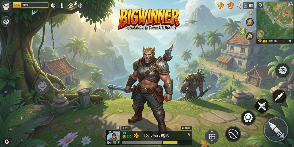 Screenshot BIGWINNER menampilkan petualangan seru di dunia terbuka.