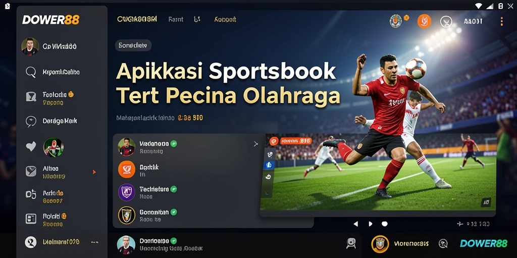Tangkapan layar utama DOWER88 menampilkan taruhan olahraga secara langsung.