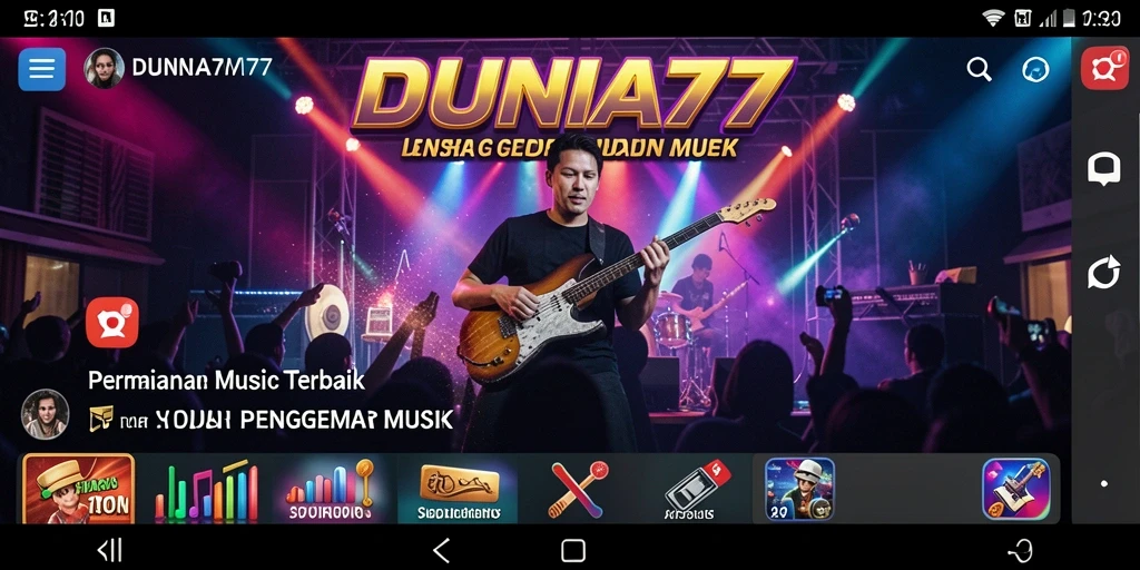 Screenshot gameplay DUNIA77 menampilkan keseruan bermain musik.