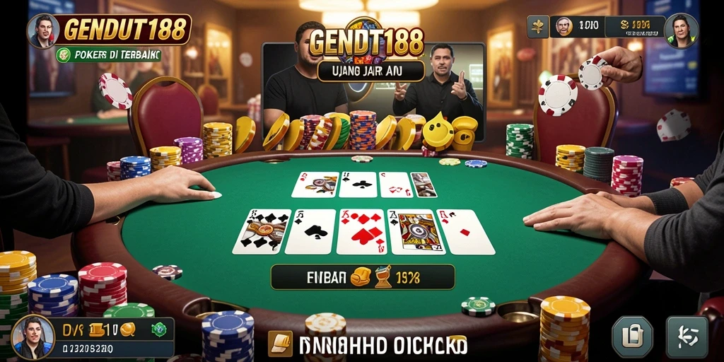 Tampilan antarmuka GENDUT188 saat bermain poker yang seru.