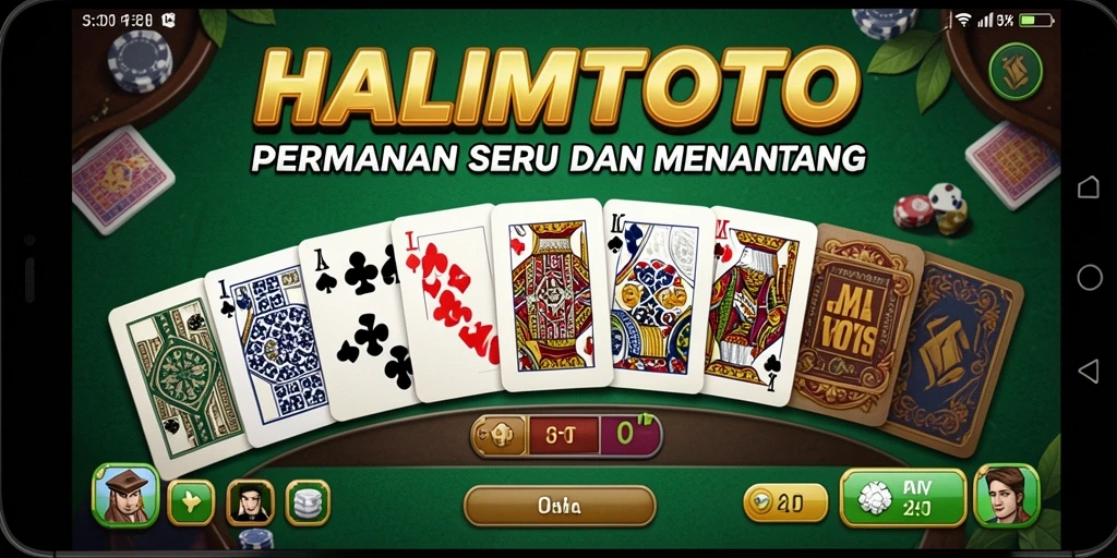 Tampilan gameplay menyerukan dari HALIMTOTO yang menggambarkan keseruan permainan Domino.