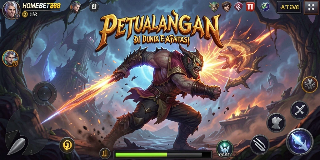 Tampilan gameplay seru dalam HOMEBET88 dengan aksi mendebarkan.
