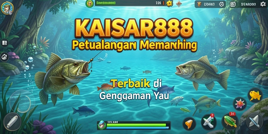 Tampilan seru gameplay KAISAR888 saat memancing ikan.