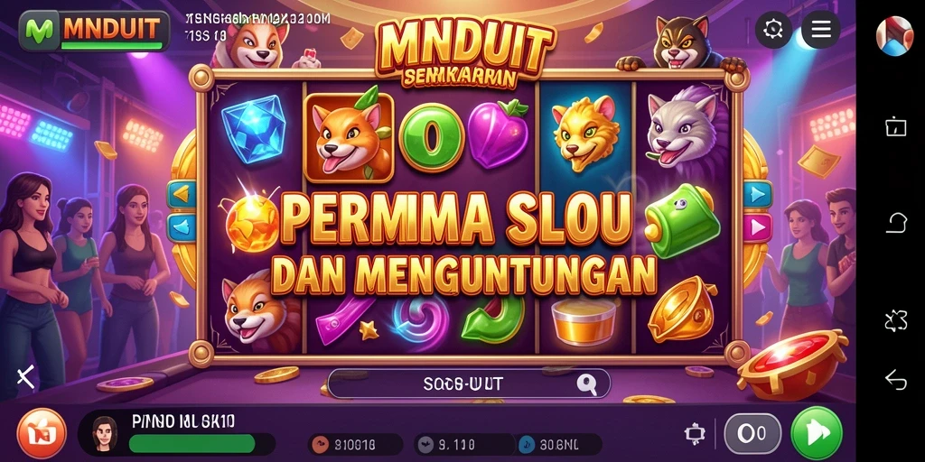 Tampilan gameplay Slot MNDUIT yang menarik dan penuh warna.