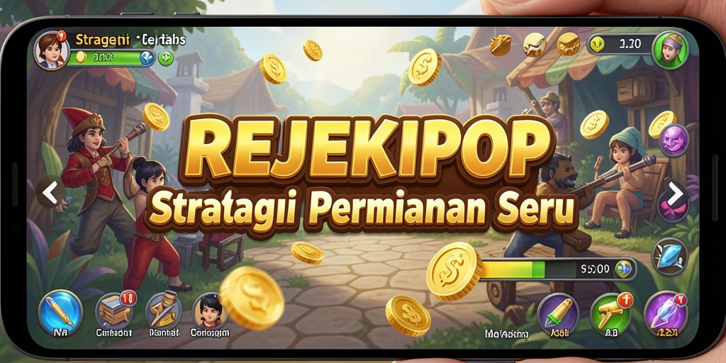 Tangkapan layar gameplay REJEKIPOP, menampilkan aksi strategis yang seru.