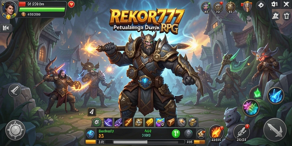 Tampilan gameplay epik dalam petualangan RPG REKOR777.
