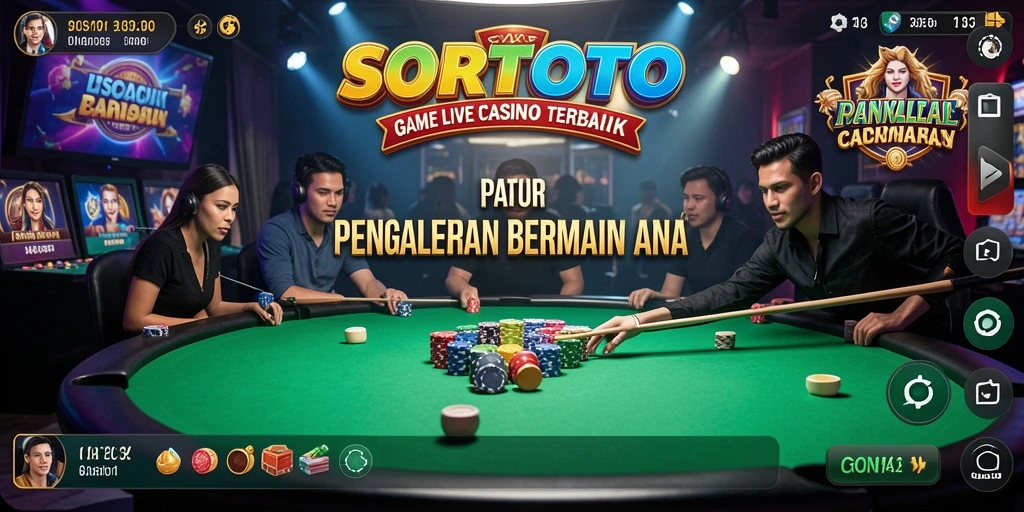 Screenshot gameplay SORTOTO dengan dealer langsung yang profesional dan interaktif.