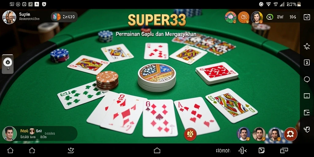 Screenshot gameplay SUPER33 yang menunjukkan keseruan bermain Gaple.