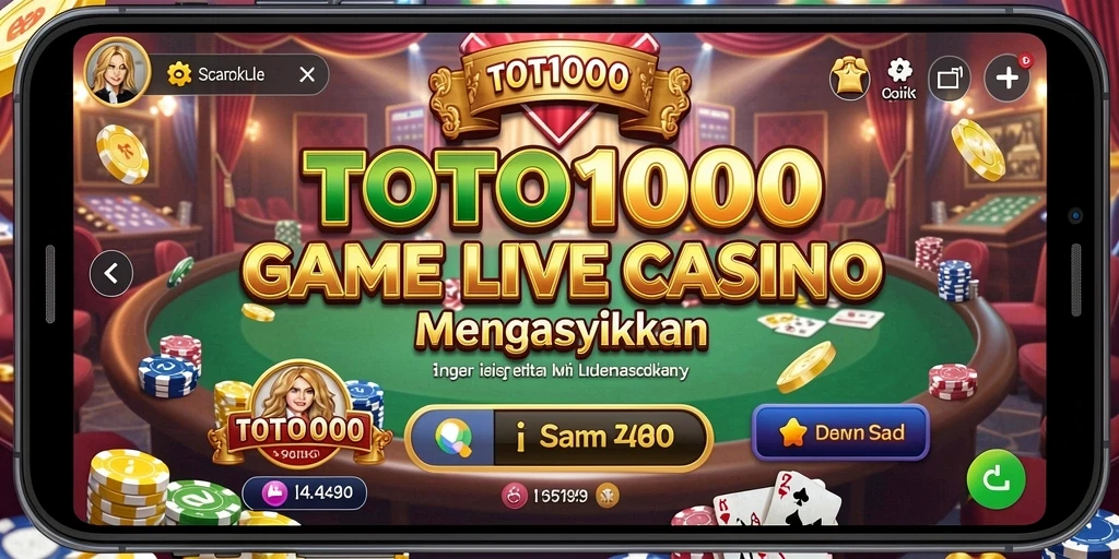 Tampilan menarik dari gameplay Live Casino di TOTO1000.