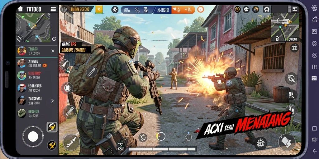 Screenshot gameplay TOTO80 yang menunjukkan aksi pertarungan seru di TPS.